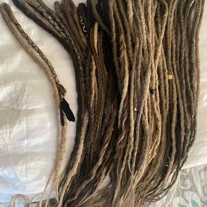 Brown and Tan Synthetic Dreadlock Extensions